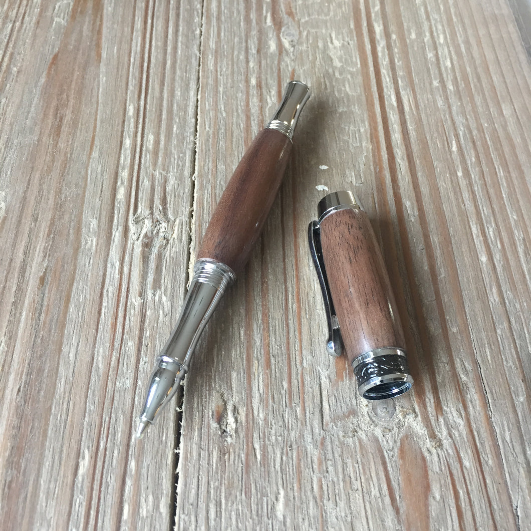 Handmade Wood Fountain and Rollerball Pen Set