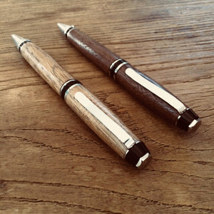 handmade wooden pen and pencil set